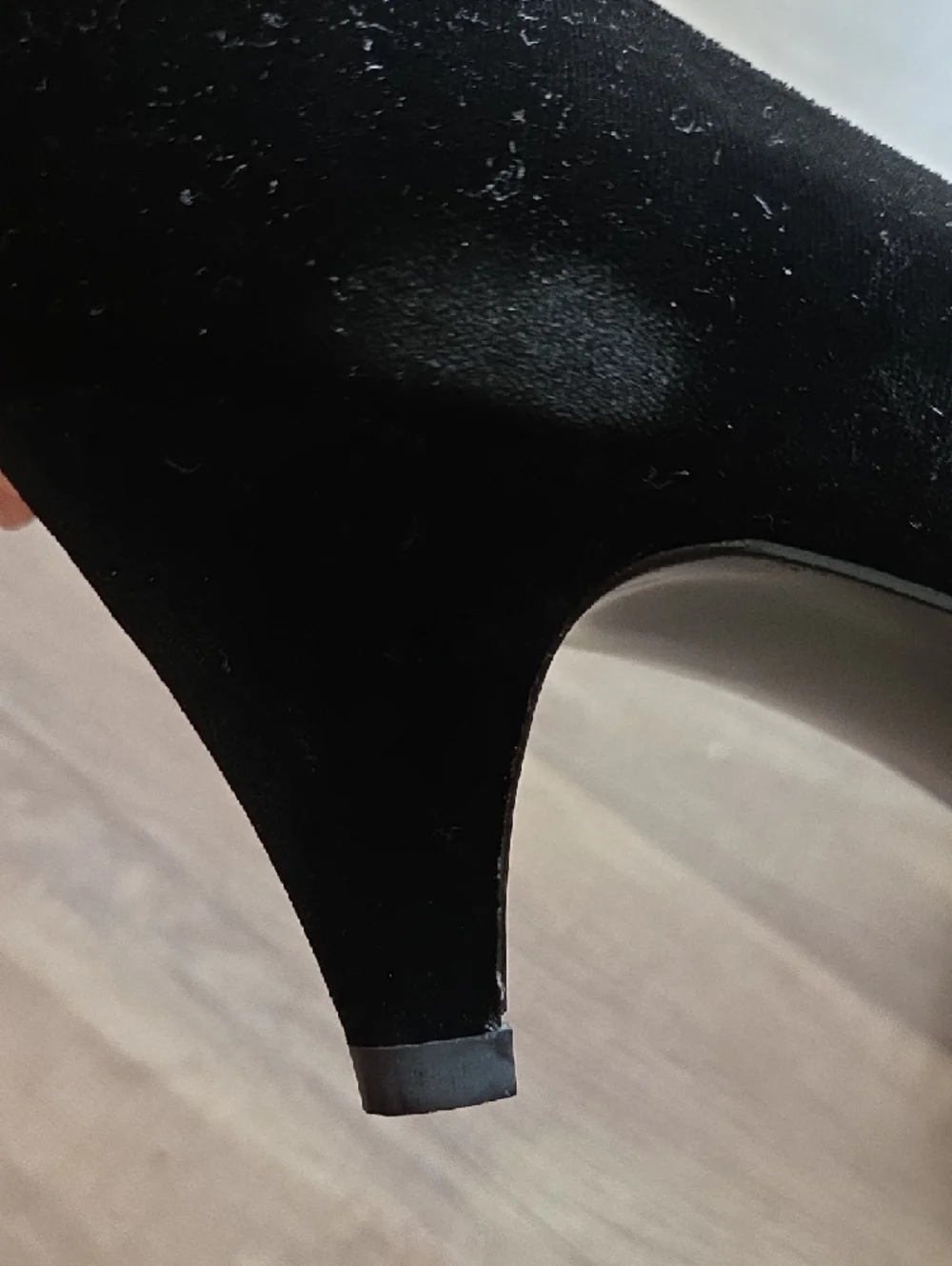 Classic Black Velvet Pointed-Toe Heels - Picture 5 of 6
